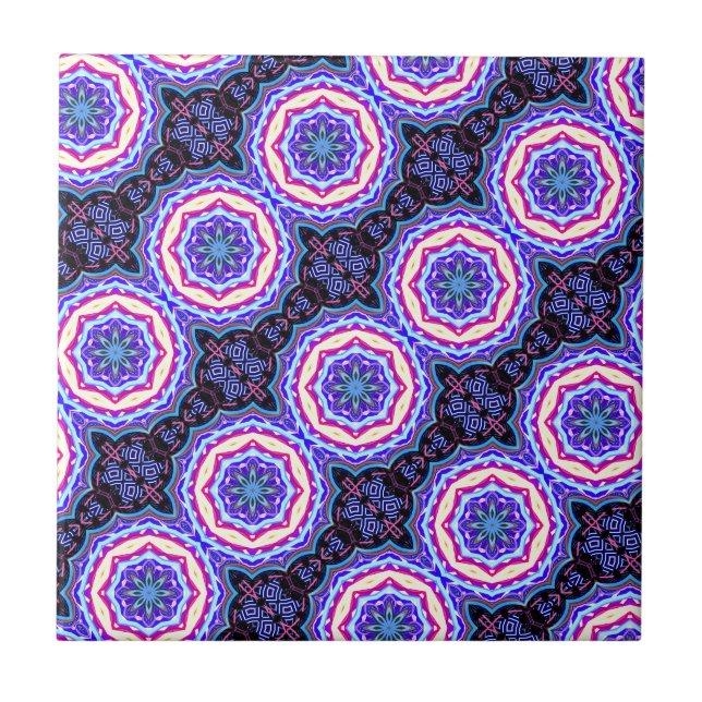 Carreau motif de cercles de mandala (Devant)