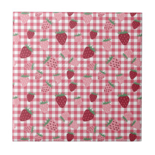 Carreau Motif de champ fraise