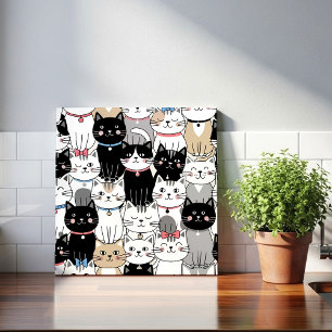 Carreau Motif de chat fantaisiste mignon