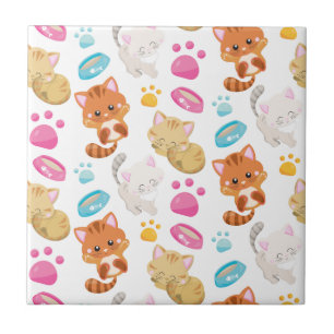 Carreau Motif De Chats, Chats Mignons, Kitty, Chatons, Paw