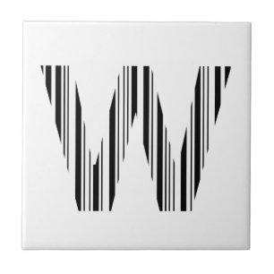 CARREAU MOTIF DE CODE À BARRES DE LA PREMIÈRE INITIALE LET