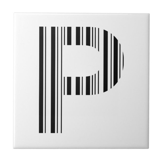 CARREAU MOTIF DE CODE À BARRES DE PREMIÈRE INITIALE CODE À (Devant)