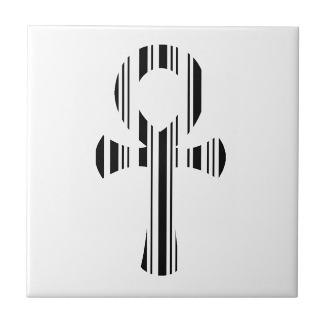Carreau MOTIF DE CODE-BARRES SYMBOLE ANKH Motif de code-ba (Devant)