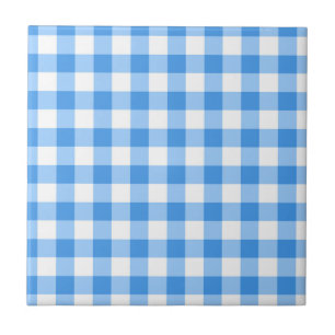 Carreau Motif de contrôle En vichy bleu et blanc