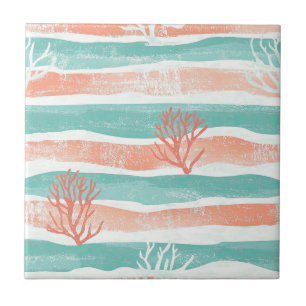 Carreau Motif de corail côtier minimal