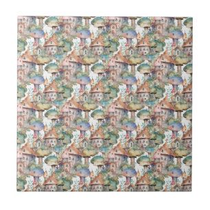 Carreau Motif de cottage champignon fantaisiste (3)