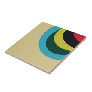 Carreau Motif de courbes colorées