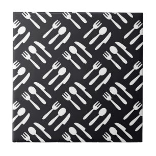 Carreau motif de couteau à cuillère à fourche