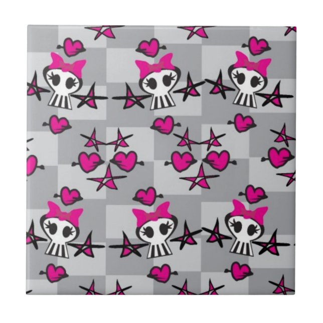 Carreau Motif de crânes d'Emo (Devant)