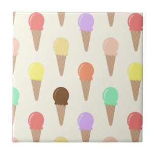 Carreau Motif de crème glacée à la main colorée