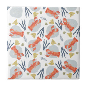 Carreau Motif de crustacés langouste sous l'eau