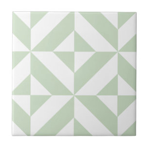 Carreau Motif de cube géométrique Sage Green
