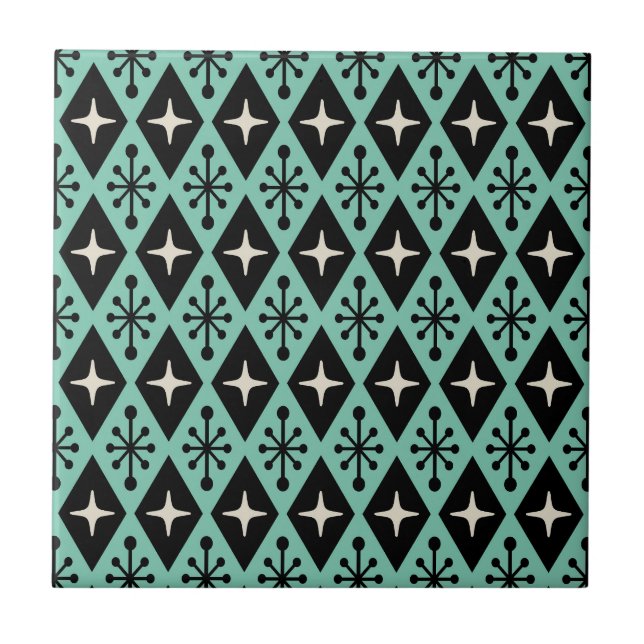 Carreau Motif de démarrage diamant moderne du milieu du si (Devant)