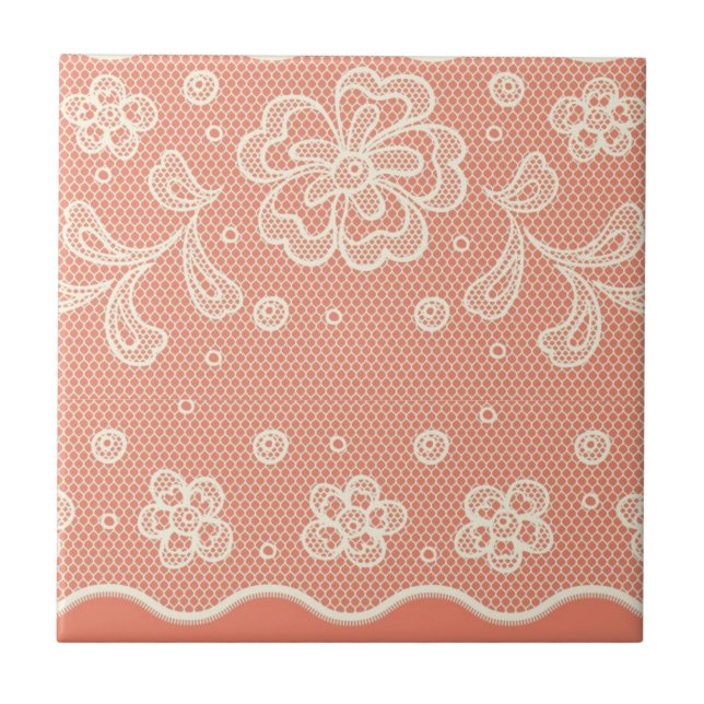 Carreau Motif de dentelle, cru 4 de fleur (Devant)