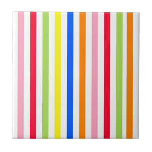 Carreau Motif de design de rayures vibrantes et colorées