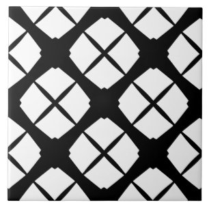 Carreau Motif de diamants moderne urbain noir et blanc