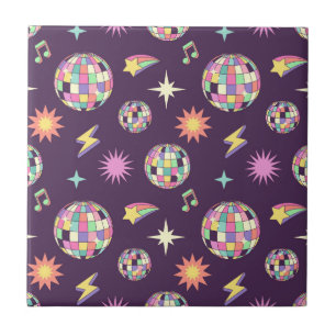 Carreau Motif de disco Super rétro coloré