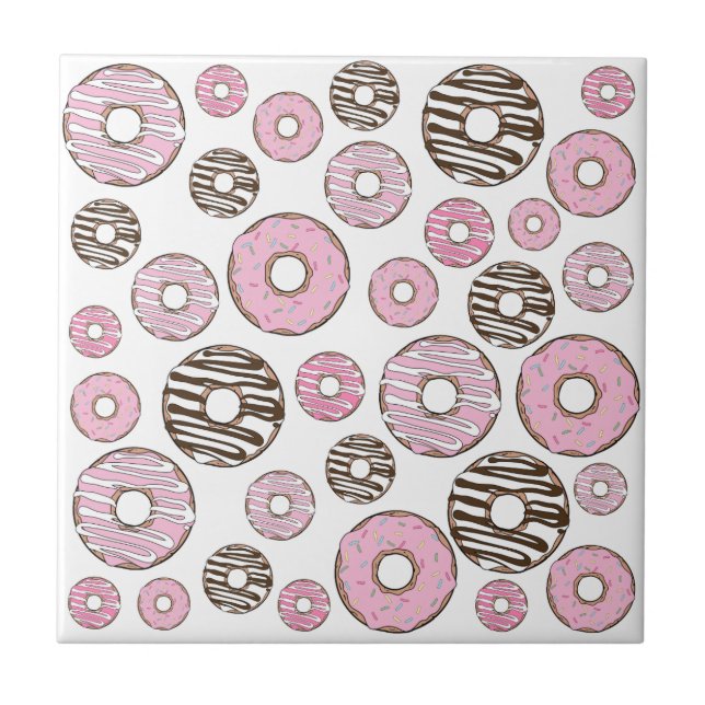Carreau Motif De Donuts, Donuts Roses, Donuts Blancs (Devant)
