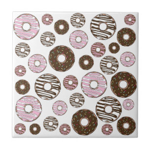 Carreau Motif De Donuts, Donuts Roses, Donuts Brown