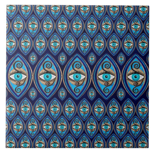 Carreau Motif de Evil Eye Amulet (Devant)