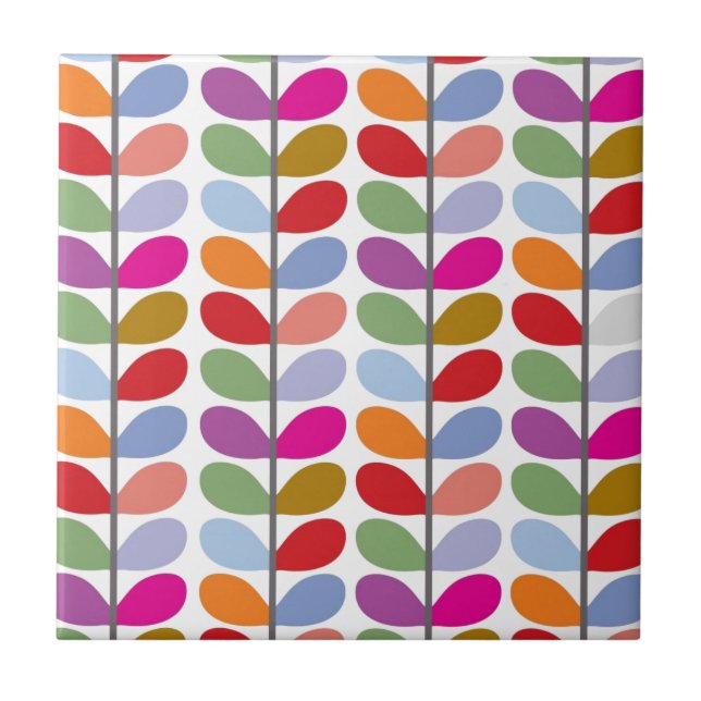 Carreau Motif de feuilles colorées (Devant)