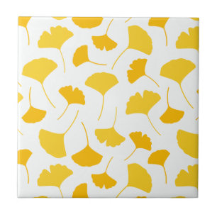 Carreau Motif de feuilles de Ginkgo jaune