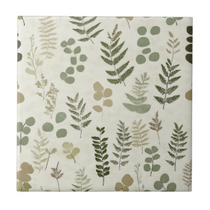 Carreau Motif de feuilles pressées botaniques – Impression