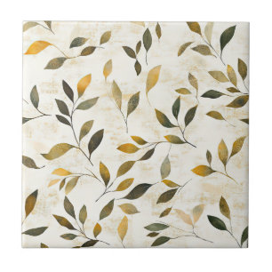 Carreau Motif de feuilles pressées rustique – Botanique d'