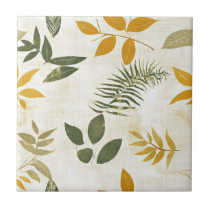 Carreau Motif de feuilles pressées rustique – Botanique d'