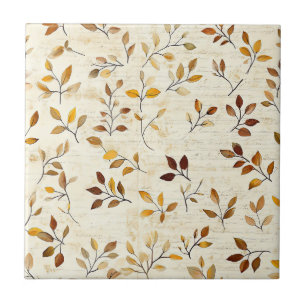 Carreau Motif de feuilles pressées rustique – Botanique d'