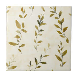 Carreau Motif de feuilles pressées rustique – Botanique d'