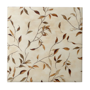 Carreau Motif de feuilles pressées rustique – Botanique d'