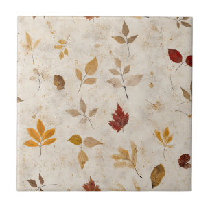 Carreau Motif de feuilles pressées rustiques – Botanique d