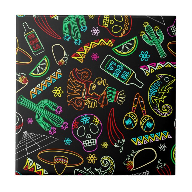 Carreau Motif de Fiesta du Mexique (Devant)