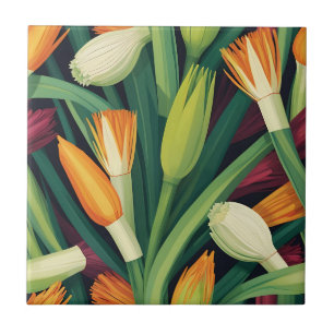 Carreau Motif de fleur d'oignon vibrant