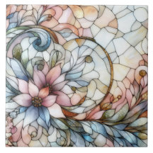 Motif de fleur en verre coloré