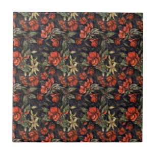 Carreau Motif de fleurs anciennes