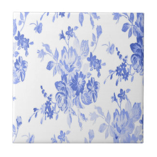 Carreau Motif de fleurs bleues et blanches