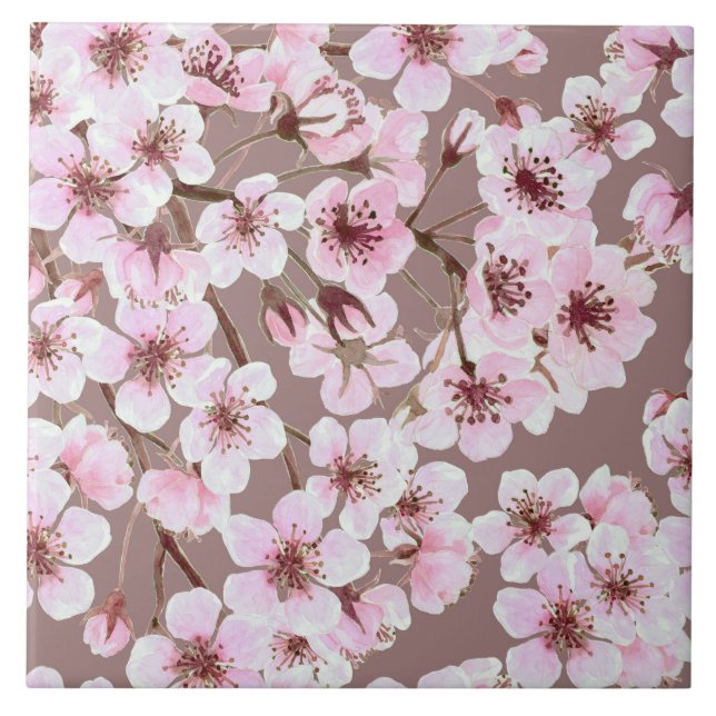 Carreau Motif de fleurs de cerisiers (Devant)