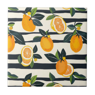 Carreau Motif de fruits d'agrumes avec Feuilles verts (5)