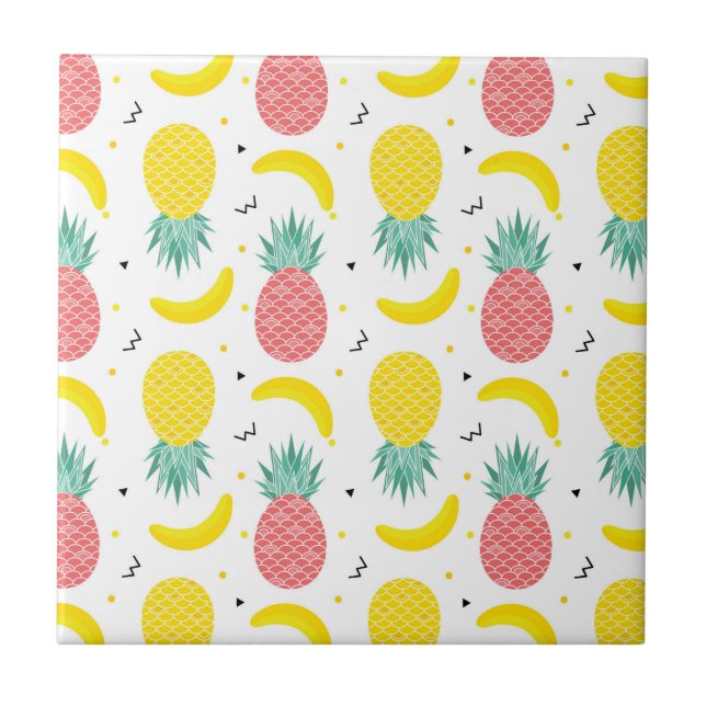 Carreau Motif de fruits tropicaux colorés (Devant)