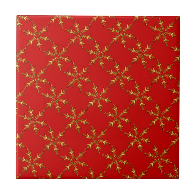 Carreau Motif de Fun Golden Snowflake (Devant)