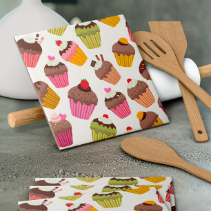 Carreau Motif de gâteau, Motif de muffin, Chocolat, Coeurs