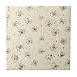 Carreau Motif de graine de pissenlit minimaliste Beige (1)
