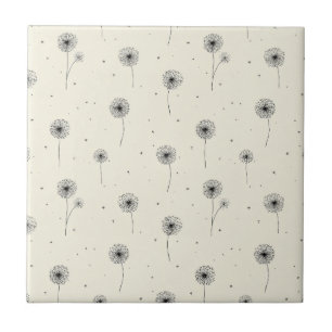 Carreau Motif de graine de pissenlit minimaliste Beige (2)