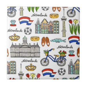 Carreau Motif de griffonnage de Netherland