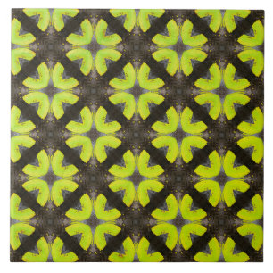 Carreau Motif de Hipster moderne noir et vert de chaux