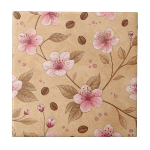 Carreau Motif de housse de café Fleur de Cerisier (5)