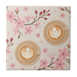 Carreau Motif de housse de café Fleur de Cerisier (7)