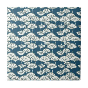 Carreau Motif de Japonais de bleu et de feuille d'or
